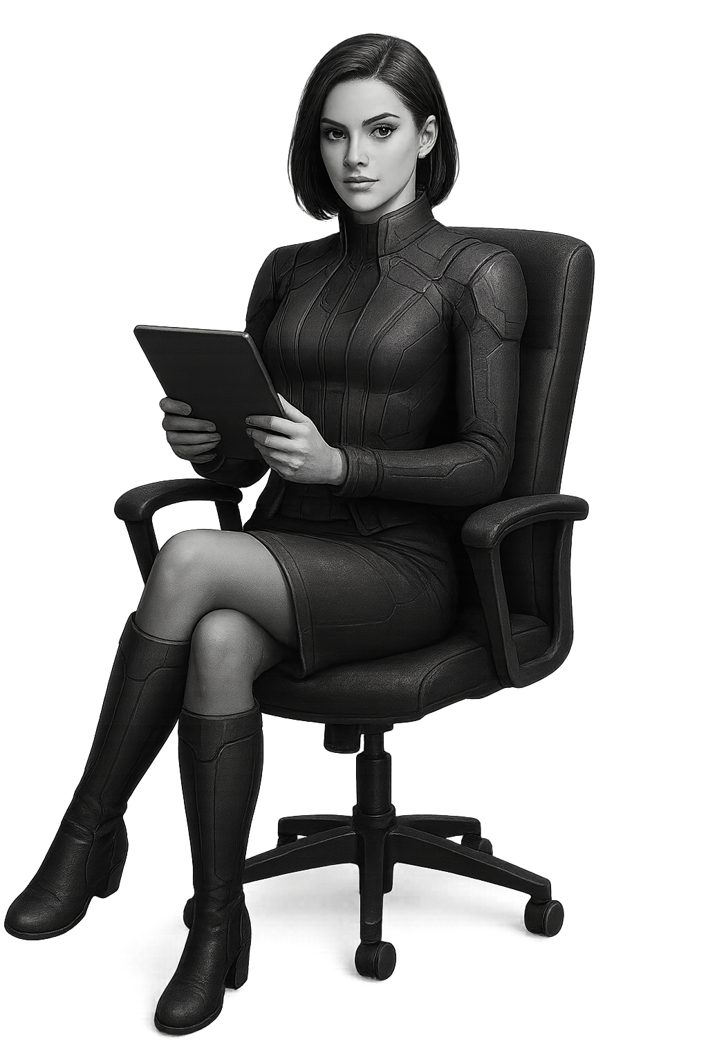 Profissional futurista consultando um dashboard interativo